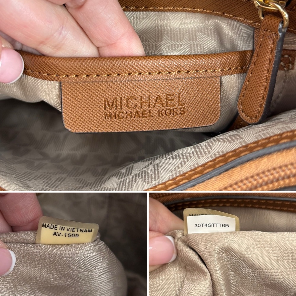 Michael Kors Jet Set Signature Logo Vanilla Tote Bag - Picture 7 of 10